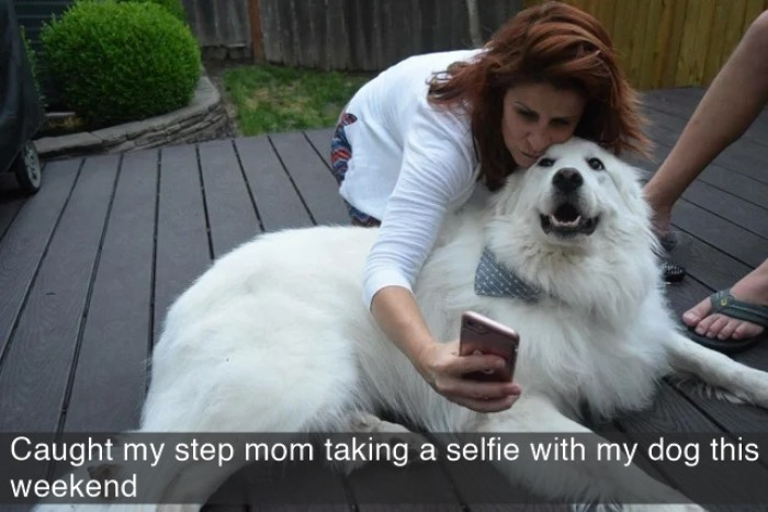 16. Step-mom knows which child to take pictures with, obviously