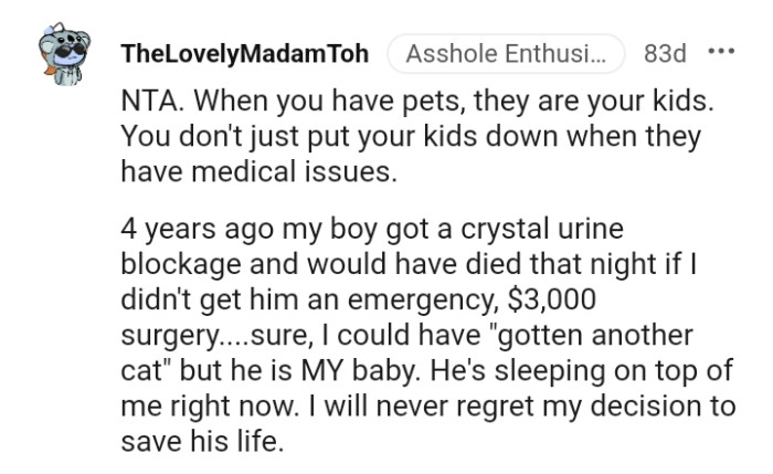 You don't just put your kids down because they're sick