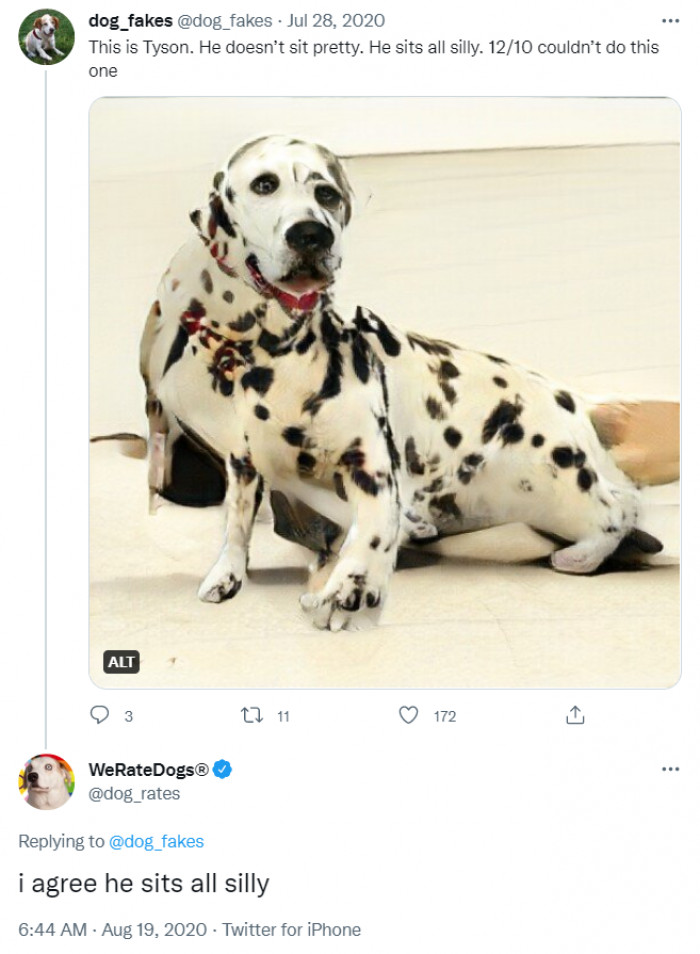 The @dog_rates account even noticed their AI counterpart; and they seem happy to be the inspiration of this madness!
