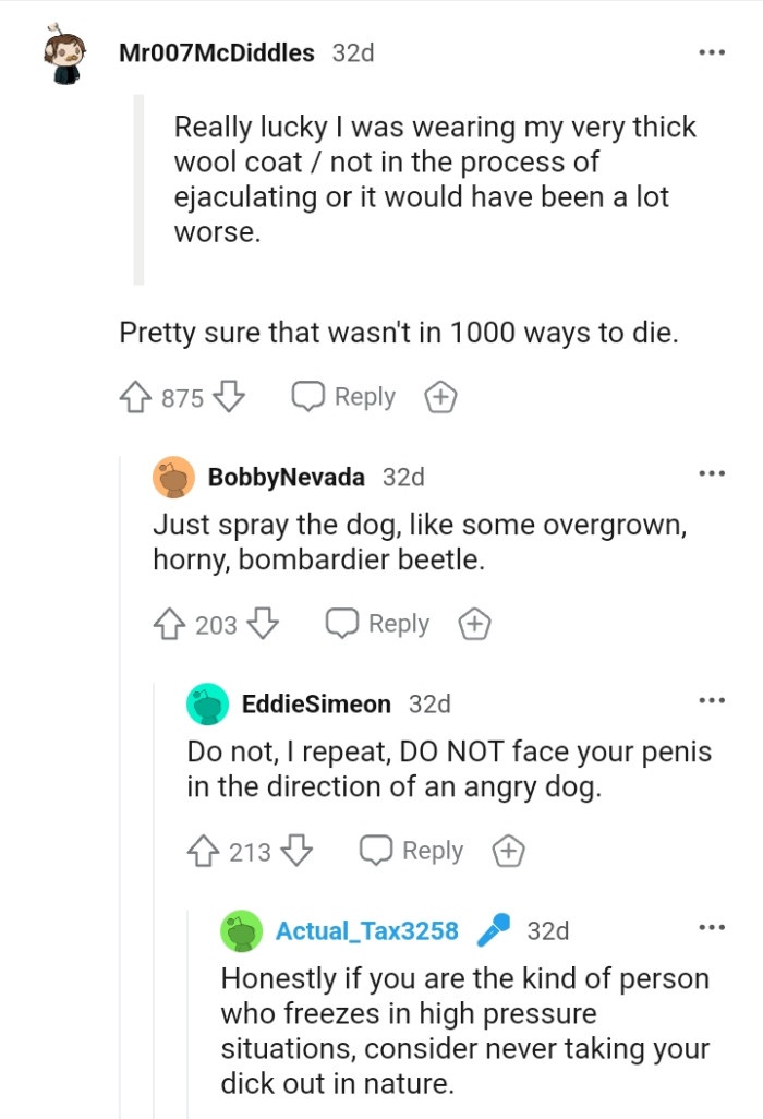 A Redditor suggesting the OP would have sprayed the dog