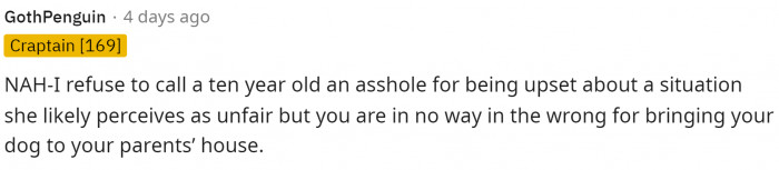 Definitely agree that the better verdict is NAH in this situation.