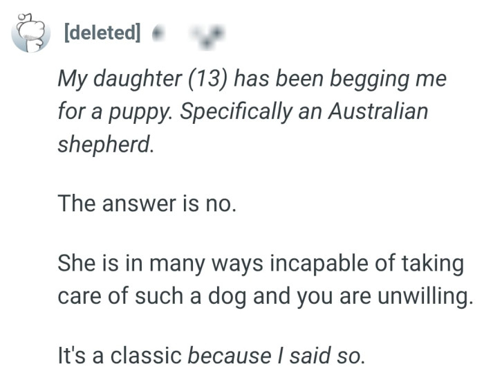 The OP should simply answer no