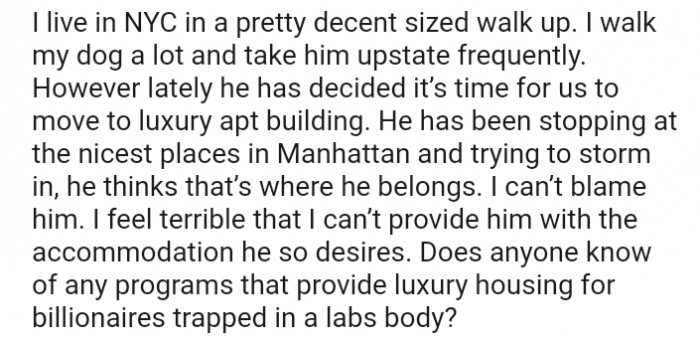 He has been stopping at the nicest places