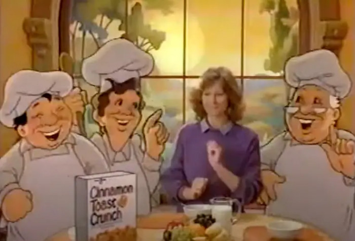 38. Cinnamon Toast Crunch having three bakers instead of just the one on the right