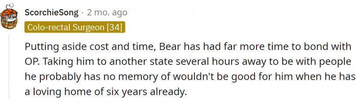 He bonded with the OP.