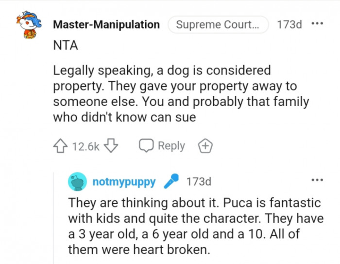 18. They gave your property away to someone else