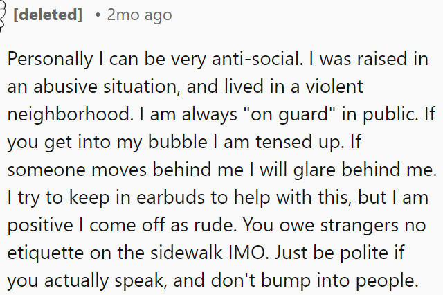Basic politeness on the sidewalk is enough.