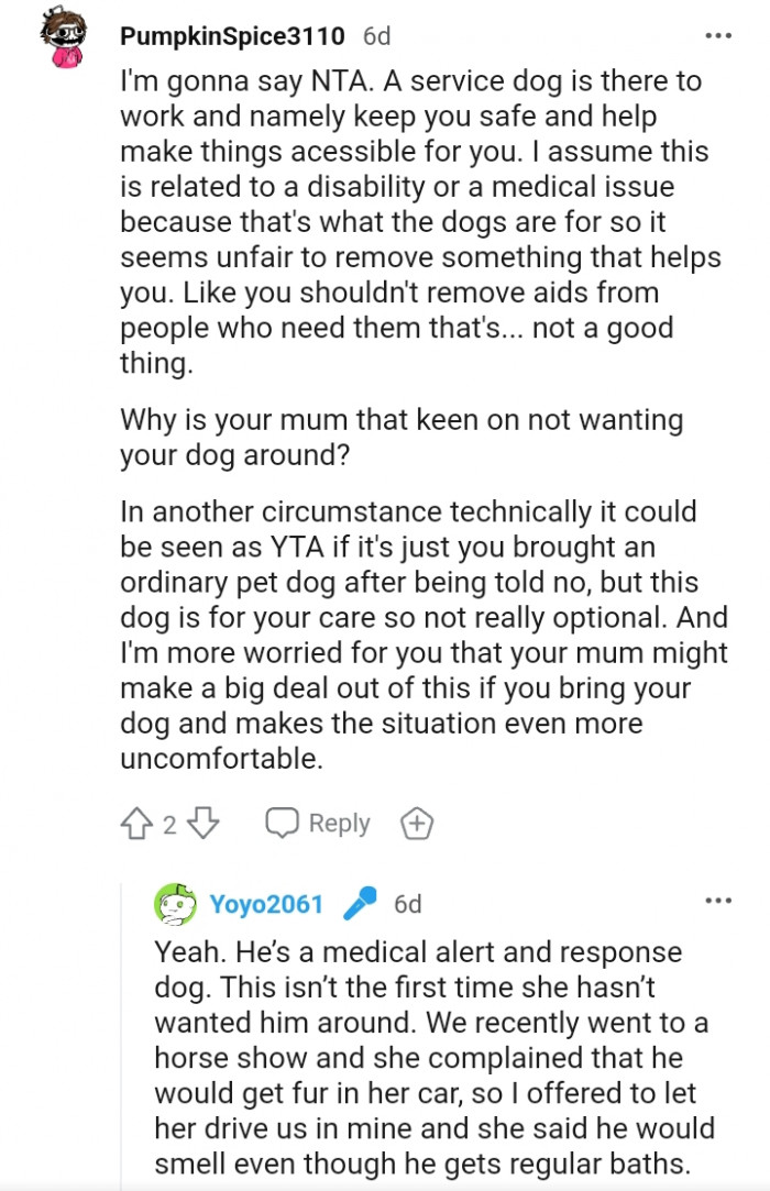 This dog is for your care, so it's not optional