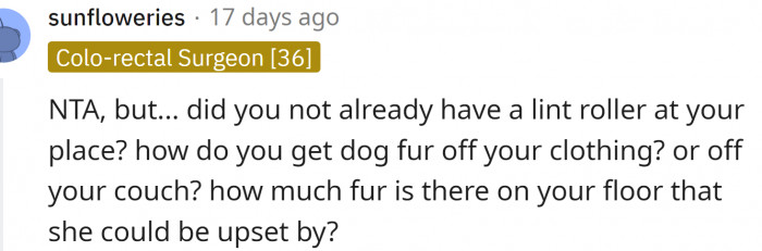 Why doesn't OP already have a lint roller?