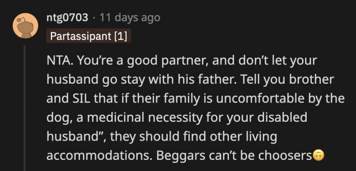 OP and her husband generously opened their home to them when they most needed it, and this is how they treat them?