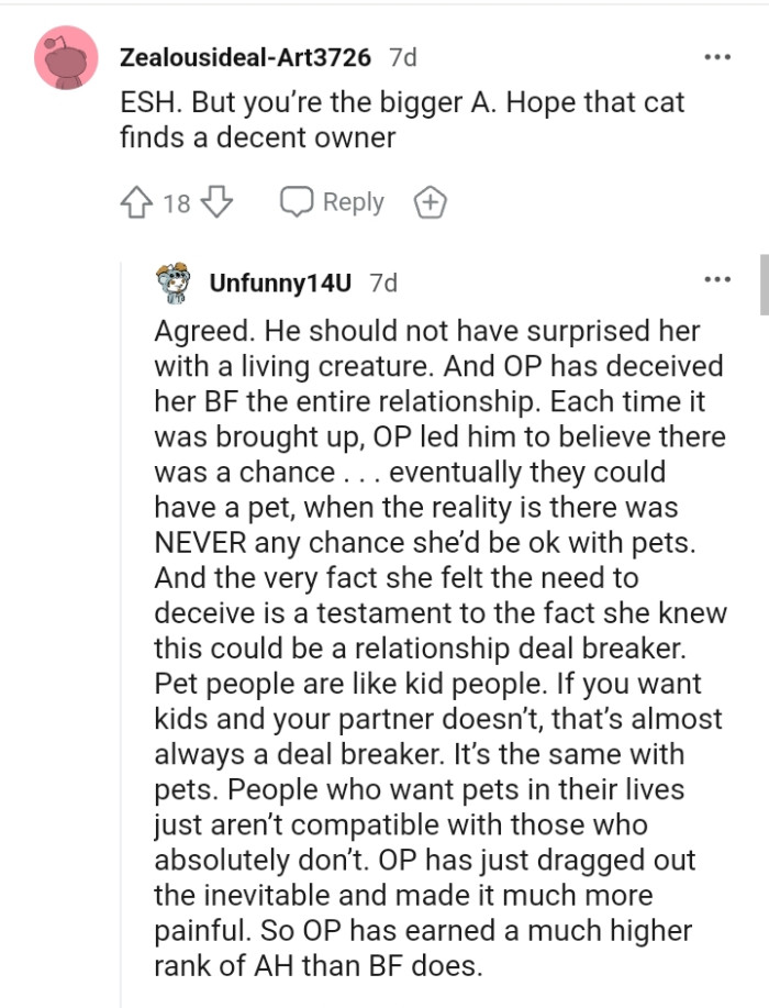 We do hope the cat finds a decent home too