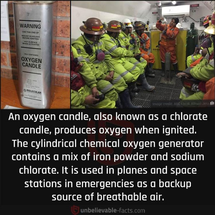 38. An oxygen candle