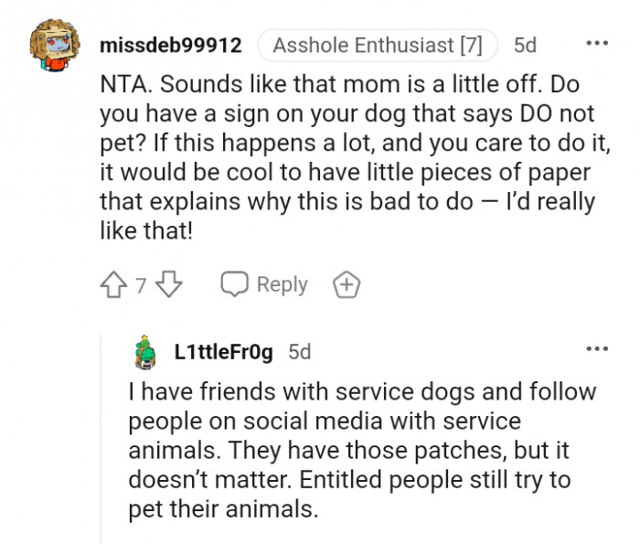 The mom is a little off