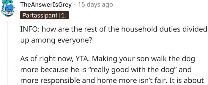 How are the rest of the household chores divided?