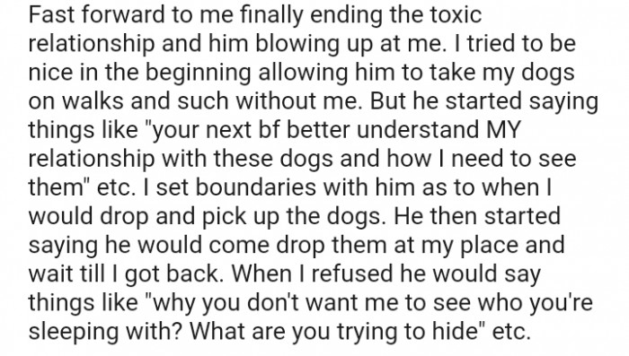 Why don't you want me to see who you're sleeping with?