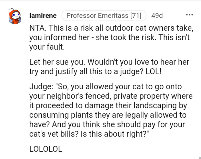 This is a risk that all outdoor cat owners face