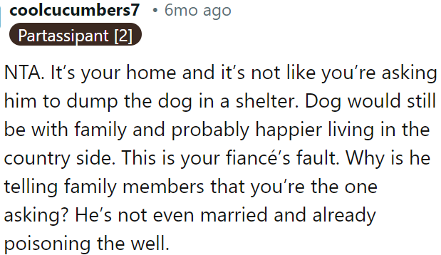 OP isn't suggesting getting rid of the dog; she is merely proposing a change of scenery that might make him happier.