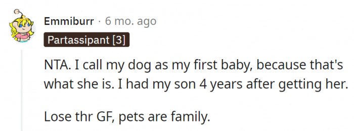 20. OP calls them that because they're family to him, and his girlfriend doesn't seem to understand that.