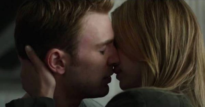 4. In Captain America: Civil War, Captain America kisses Peggy's niece.