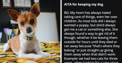Redditor Wants To Know If She's Wrong For Keeping Dog Despite The Fact That No One In Her Family Helps Out