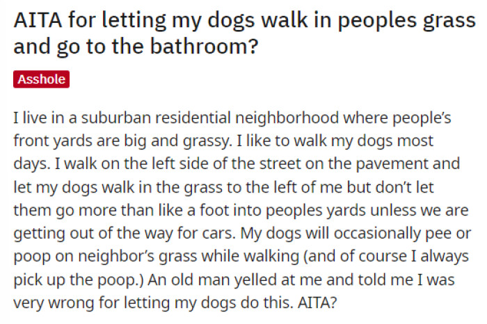 OP's post was pretty short and to the point in explaining what they've been doing and that people are complaining about it.