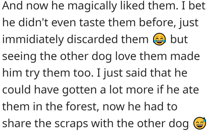 And now he magically liked berries.