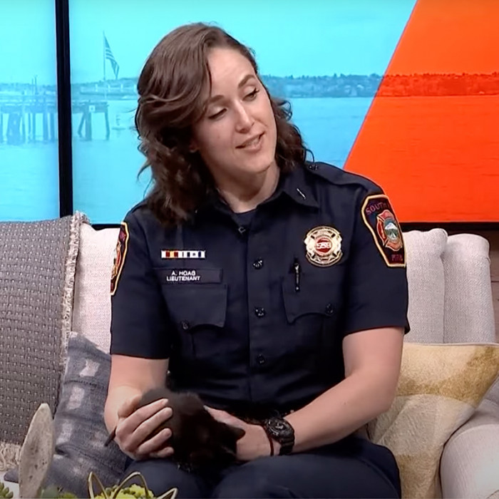 Lt. Hoag wasn't about to let Cricket feel the devastating loss of her brood, so she started calling every rescue in their area