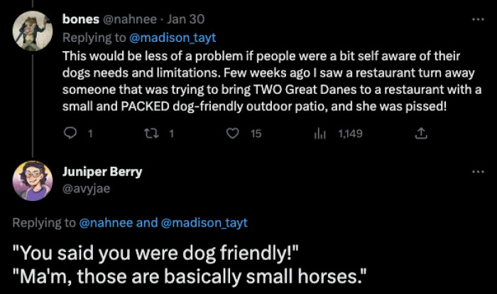 Some self-awareness would certainly help.