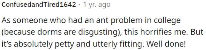 It's petty but fitting.