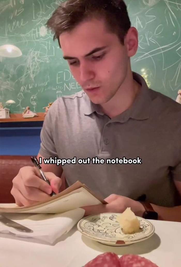 It was the notebook that really got the staff's attention
