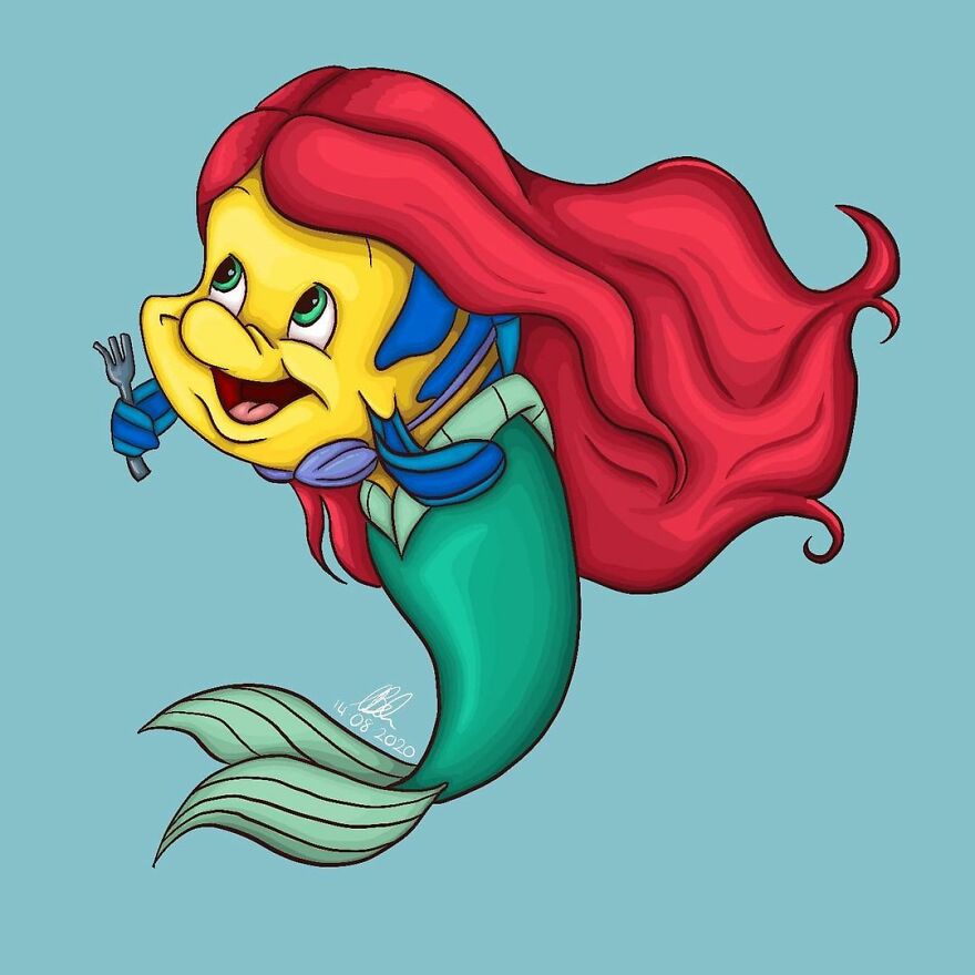 1.  Flounder As Ariel