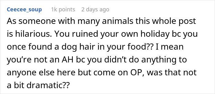 A ruined holiday over dog hair