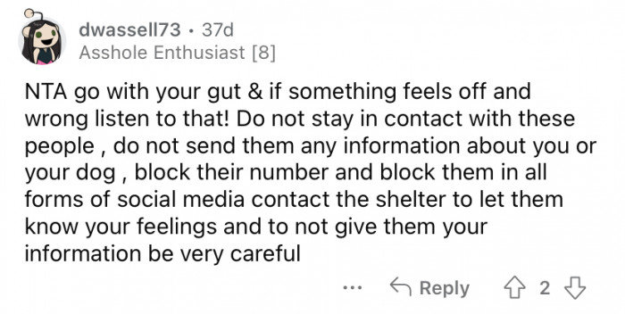 "Do not stay in contact with these people."