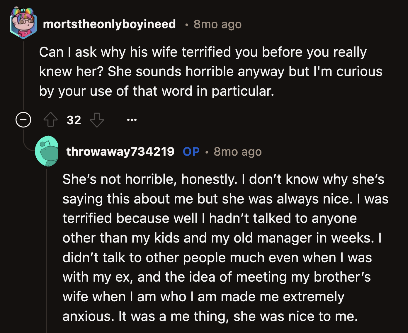 OP said in another comment that she was extremely grateful for her brother and SIL's kindness. Her gratitude is why her SIL's comments hurt her so.