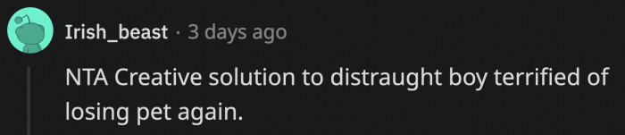 OP showed great empathy for his son's grief and this way, he can slowly let go of the fear that Margo will get stolen again