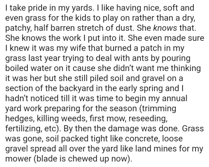MIL didn’t want the OP thinking it was her but she still piled soil and gravel