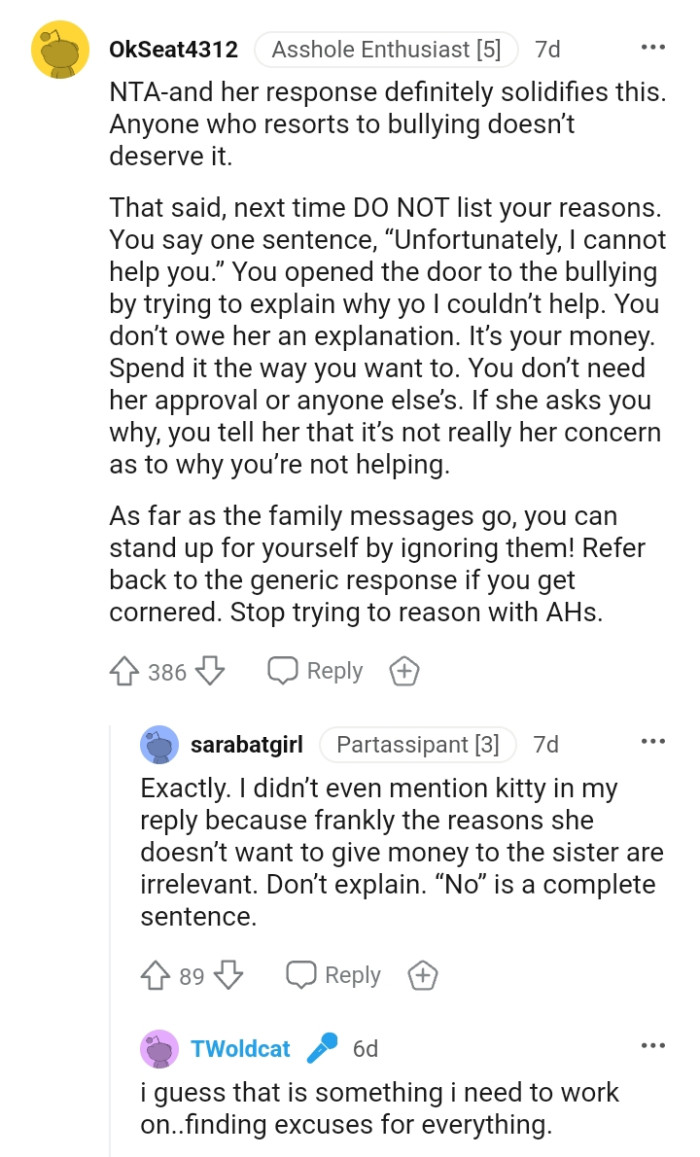 You don't owe her any explanation