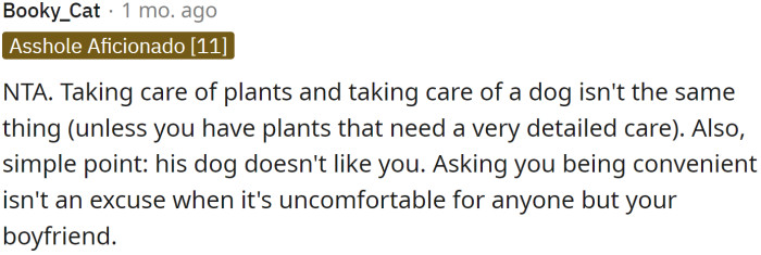 This situation is not comfortable for anyone, except her BF