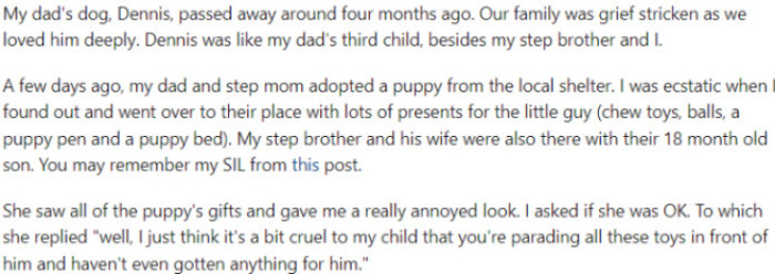 My dad and stepmom adopted a puppy