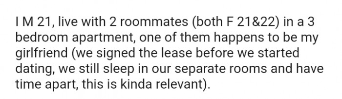 We signed the lease before we started dating