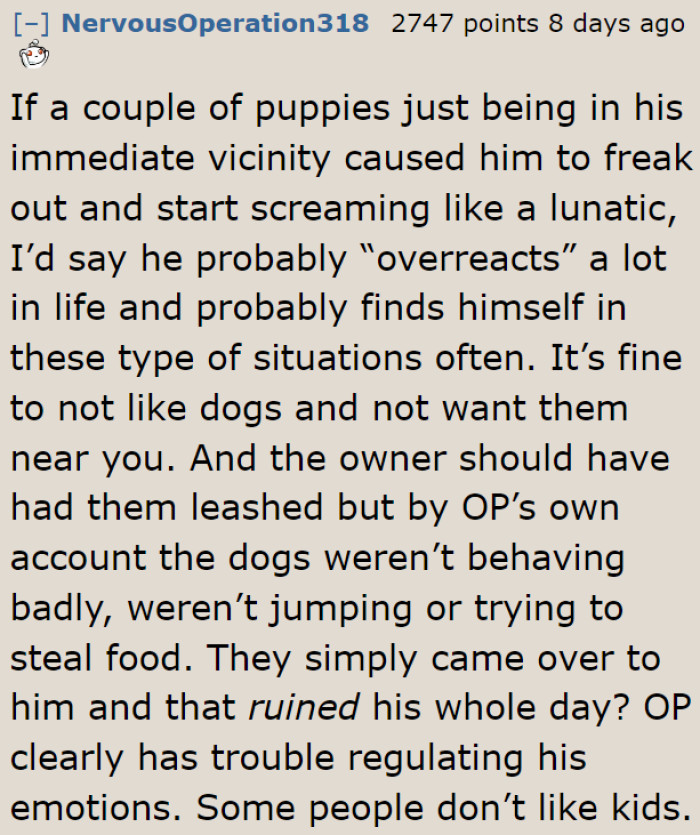 The OP also needs to keep his emotions in check.