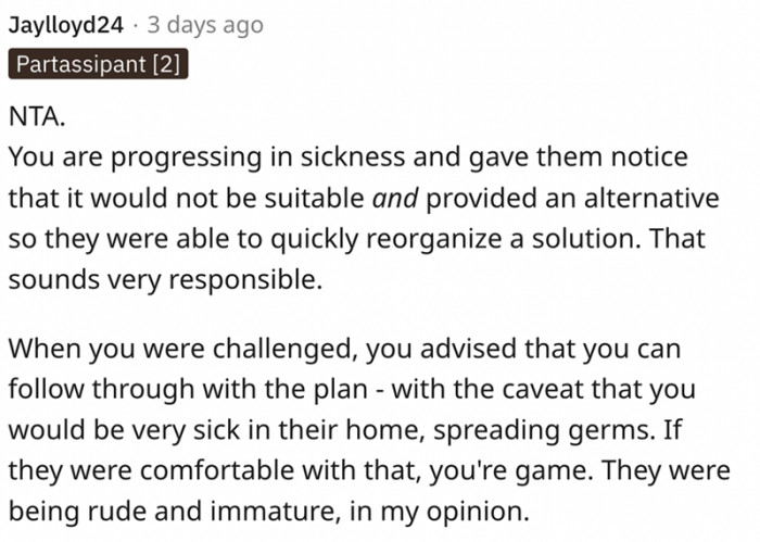 You advised that you can follow through with the plan