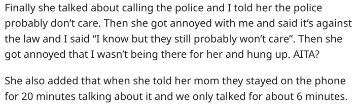 She wasn't happy with her boyfriend's cold reaction. Reddit responds.