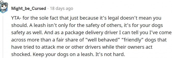 But they were not on OP’s side: