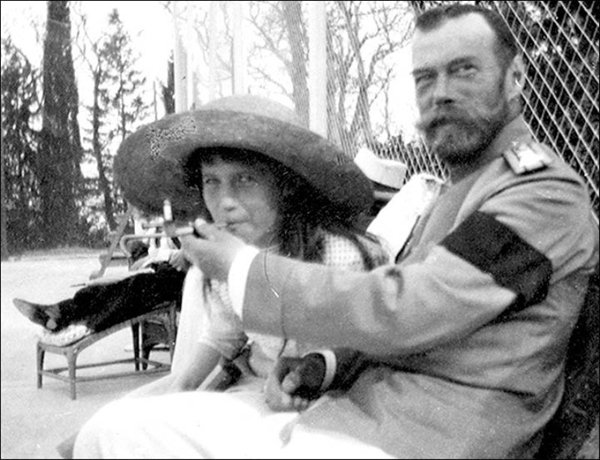 5. Tsar Nicholas II allowing his daughter, the Grand Duchess Anastasia, to smoke.