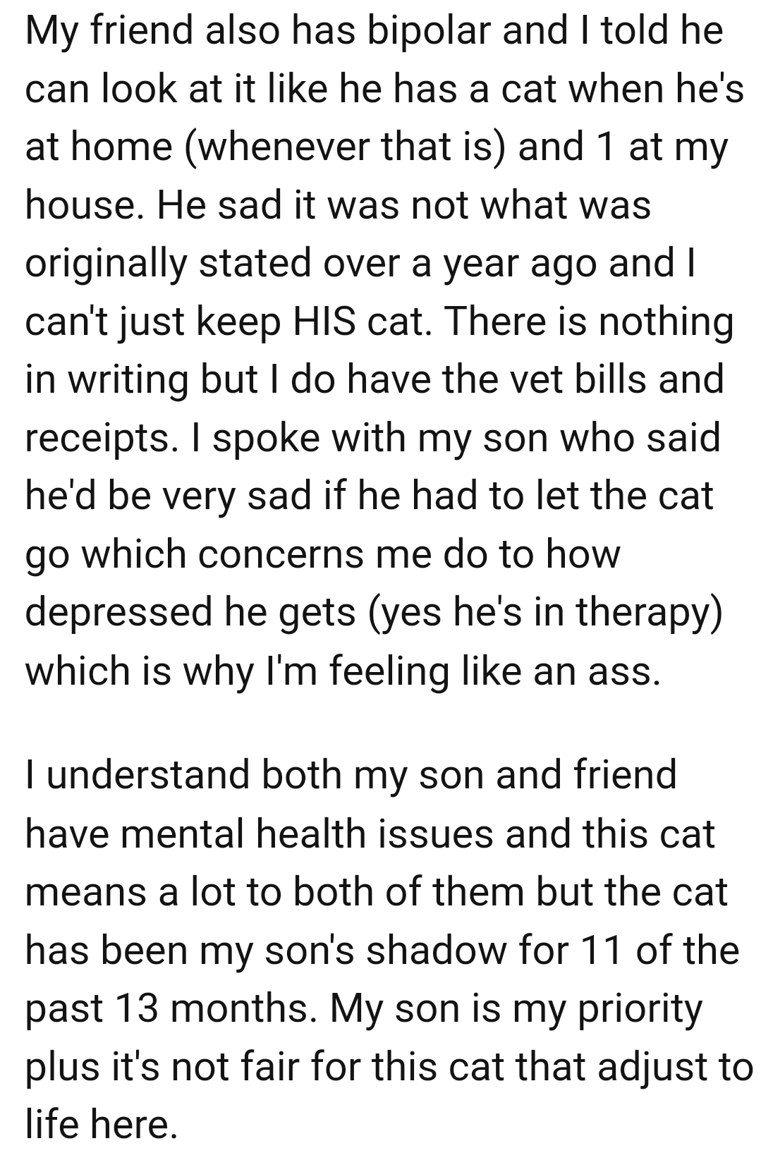 This Cat Means a Lot to Both of Them, but the Cat Has Been Her Son's Shadow for Months