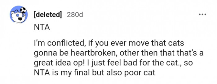 This Redditor just feels bad for the cat