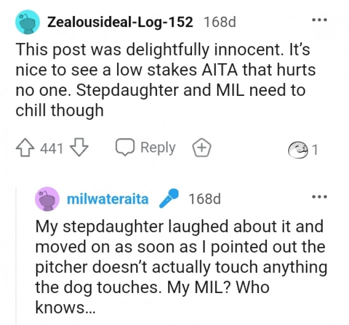 12. Stepdaughter and mother-in-law need to chill