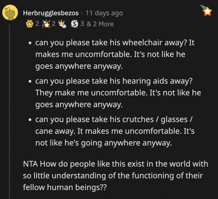 They probably understand, but they don't think the dog is that important to OP's husband.