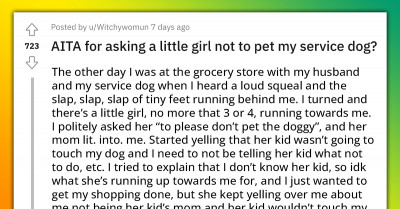 Redditor Asking A Kid Not To Pet Their Service Dog Causes The Mom To Yell At Them